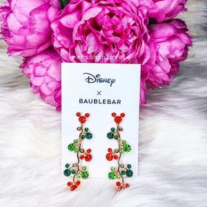 DISNEY X BAUBLEBAR Mickey Mouse Red and Green Christmas String Lights Earrings